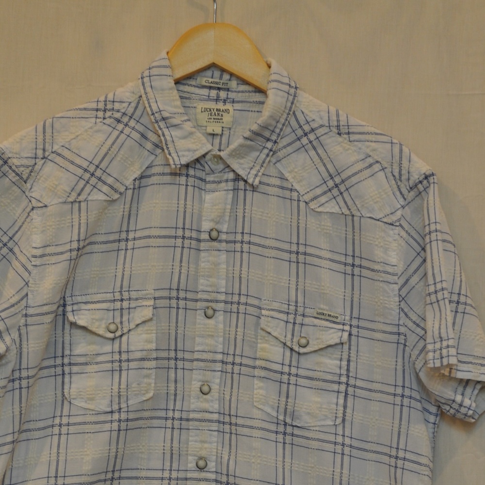 Lucky Brand Short Sleeve Snap Shirt L